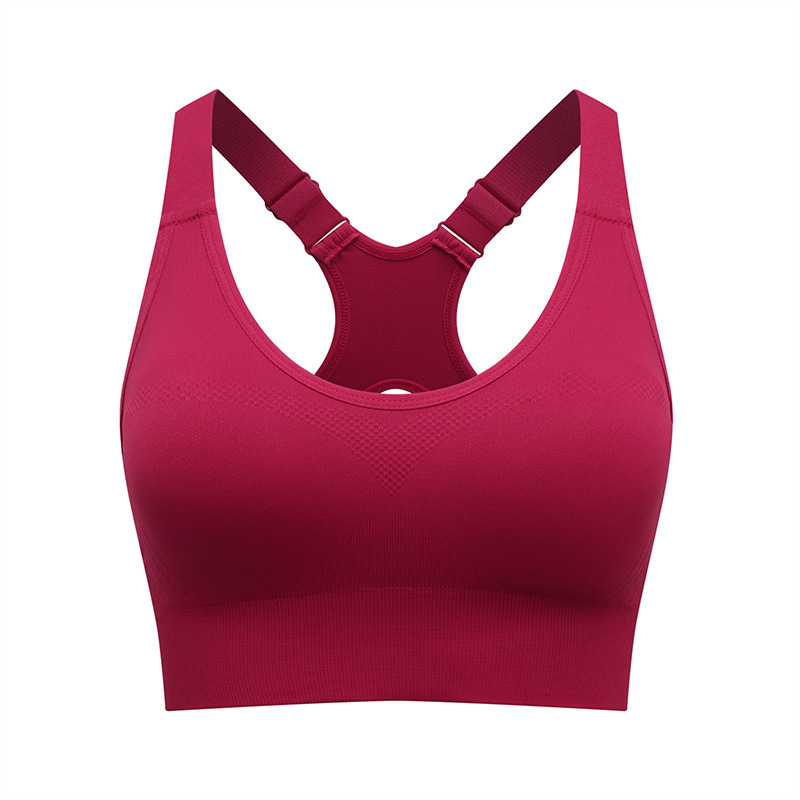 Cross-Border Large Size I-Back Sports Bra Without Rims, Adjustable Shoulder Straps, Shockproof Fitness Yoga Sports Bra for Women