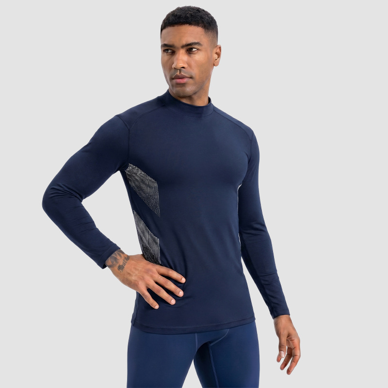 Customized quick-drying T-shirt, outdoor sports top, cycling and running compression tights, sun protection long-sleeved men's fitness wear