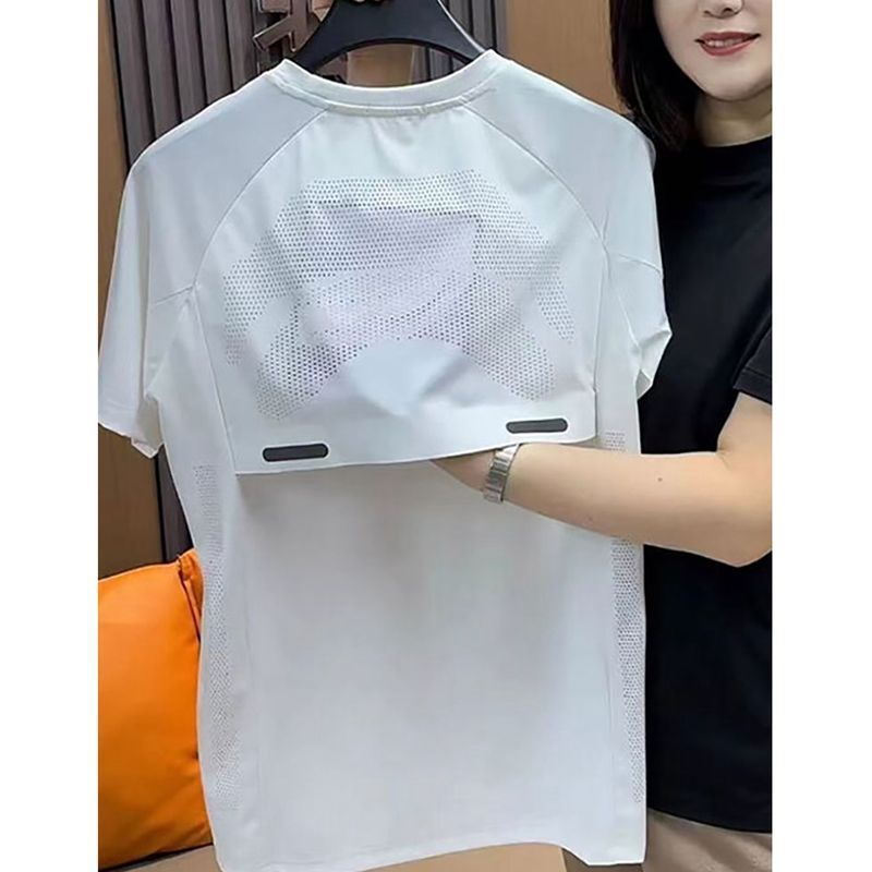 Summer Men's Ice Silk Stretch Short-Sleeve T-Shirt 2026 Hong Kong Style Trendy Brand Round Neck Solid Color Breathable Men's Top