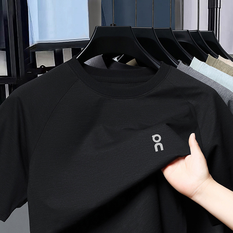 Summer New Cross-border Men's Casual Round Neck Short-sleeved T-shirt Middle-aged Fashion All-match Breathable Top Foreign Trade Hair
