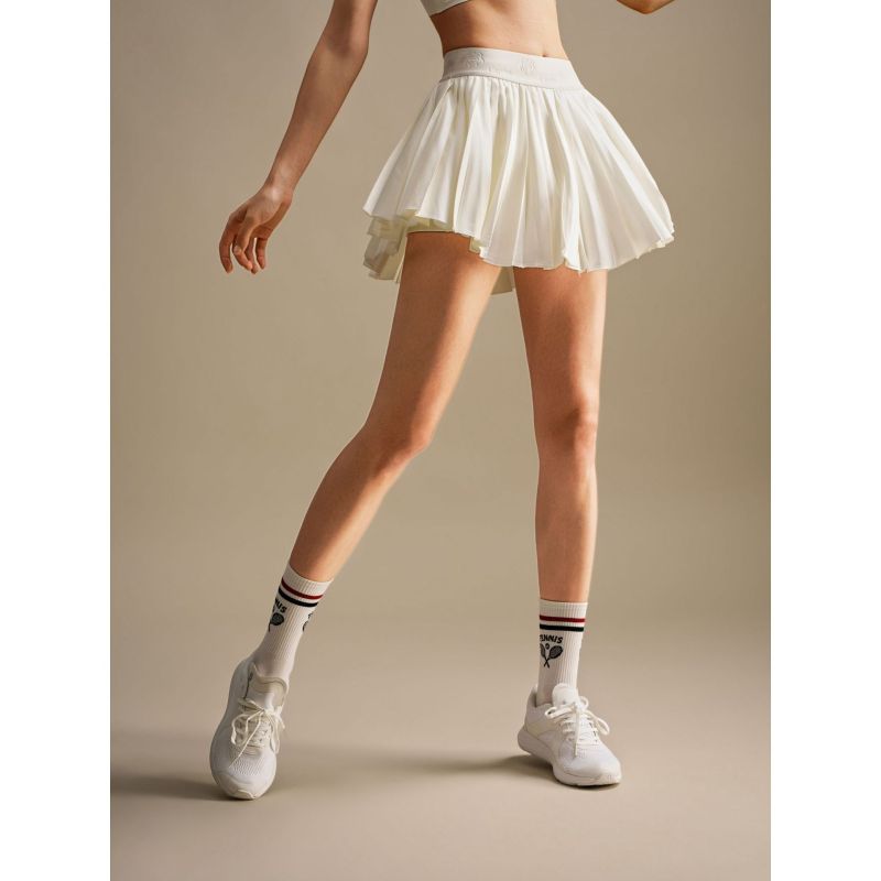 High-Waisted Pleated Tennis Skirt for Summer, Golf Sports Short Skirt, Anti-Exposure Old Money Style Running Skirt 26201