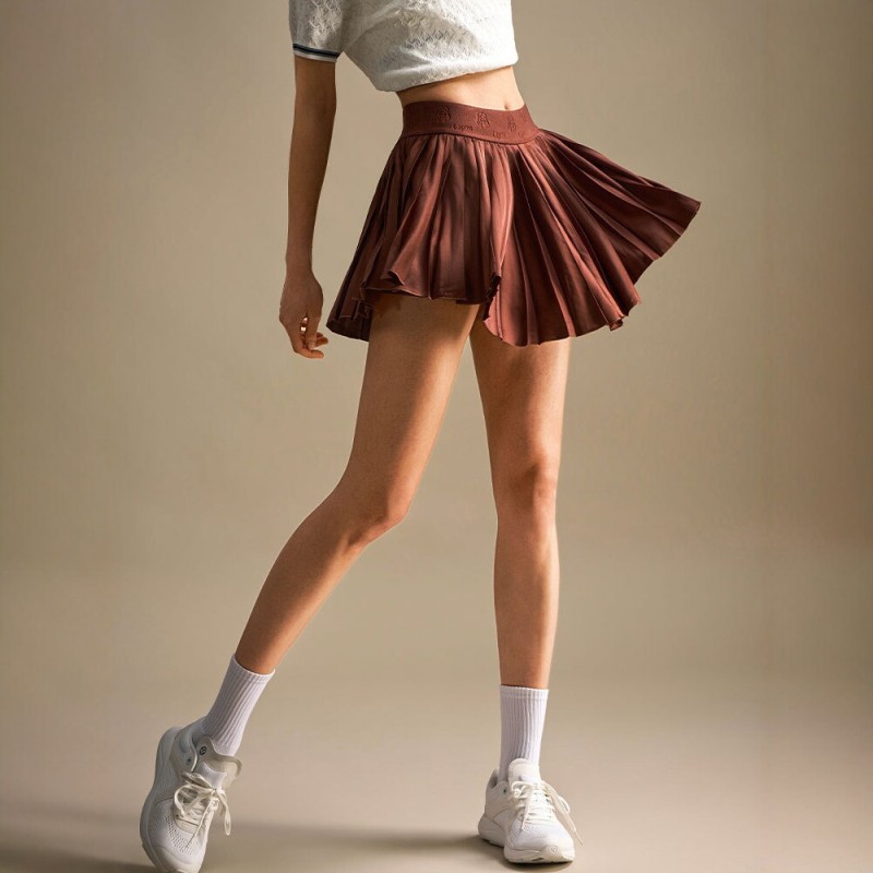 High-Waisted Pleated Tennis Skirt for Summer, Golf Sports Short Skirt, Anti-Exposure Old Money Style Running Skirt 26201