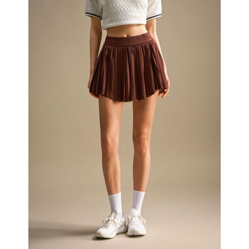 High-Waisted Pleated Tennis Skirt for Summer, Golf Sports Short Skirt, Anti-Exposure Old Money Style Running Skirt 26201