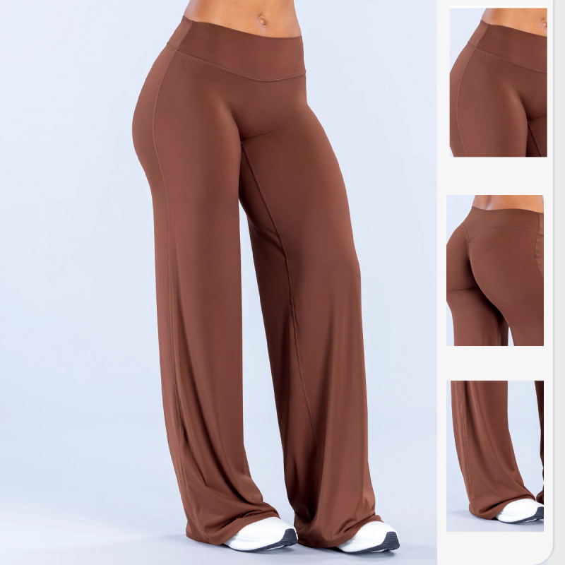 DFYNE New Naked Feel Yoga Wide-Leg Pants, Loose, Quick-Drying, Straight-Leg Sports Pants, Outdoor Running Fitness Trousers for Women