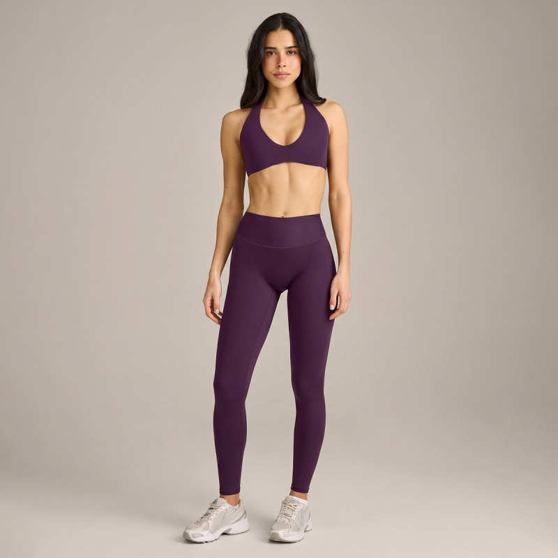 Cross-border sports bra set, fitness backless halter neck vest, quick-drying high-waisted tight pants, yoga wear two-piece set