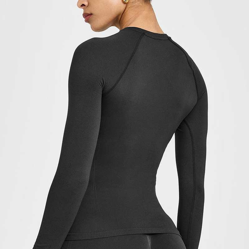 Winter Quick-Drying Long-Sleeved Yoga Clothes, High-Intensity Pilates Long-Sleeved Tops, Running Sports and Fitness Clothes