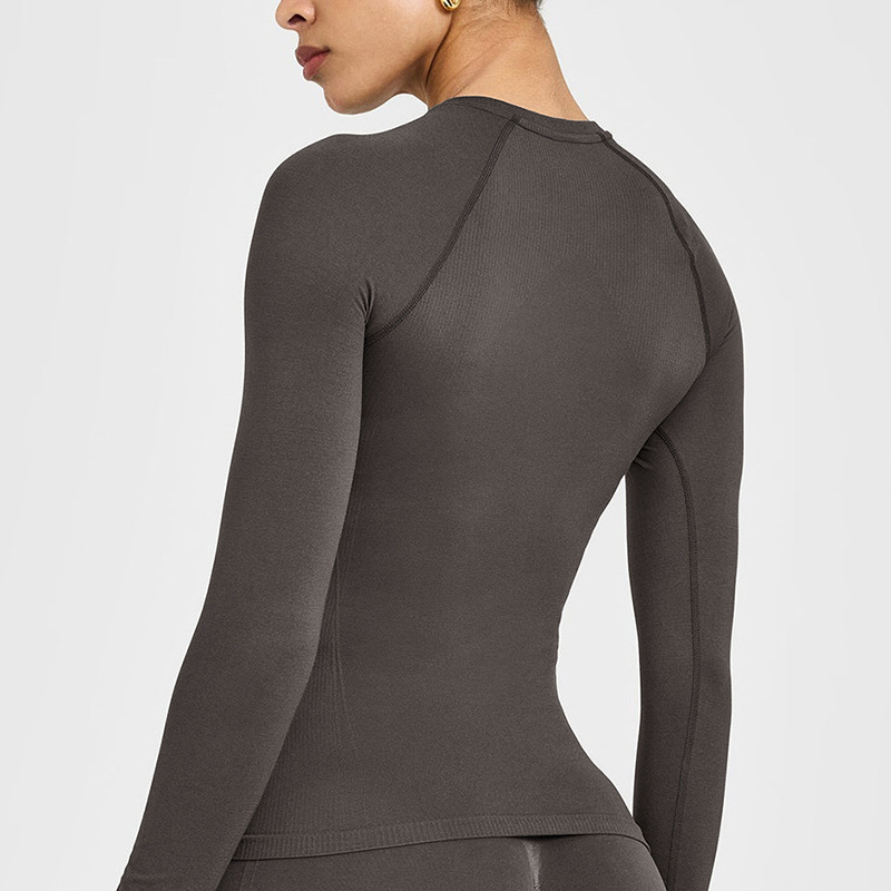 Winter Quick-Drying Long-Sleeved Yoga Clothes, High-Intensity Pilates Long-Sleeved Tops, Running Sports and Fitness Clothes