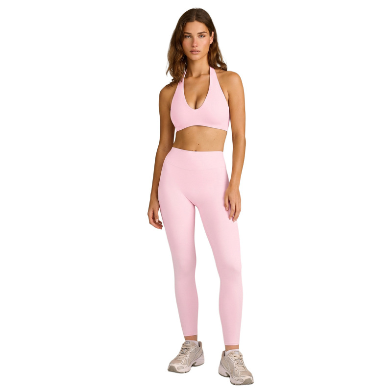 Cross-border sports bra set, fitness backless halter neck vest, quick-drying high-waisted tight pants, yoga wear two-piece set