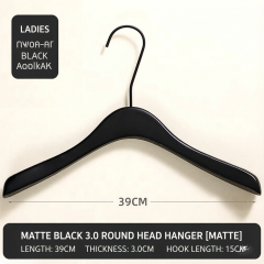 Women's matte black 3.0 round toe [black 15cm hook]