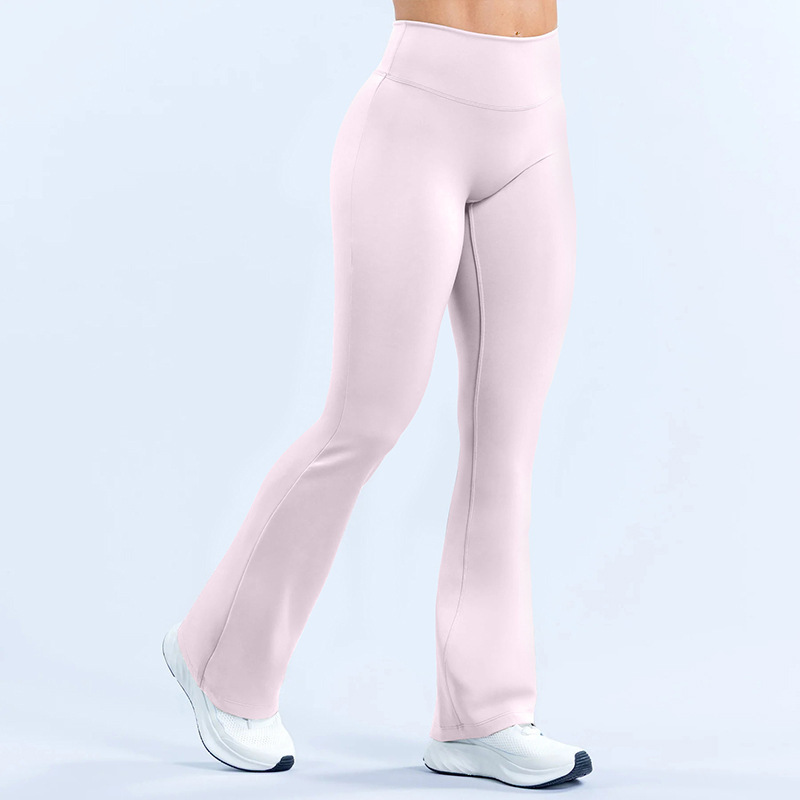 Cross-Border Micro-Flare Yoga Pants with a Naked Feel, High-Waisted Running Straight-Leg Pants, Loose Slimming Casual Sports Flared Pants for Women