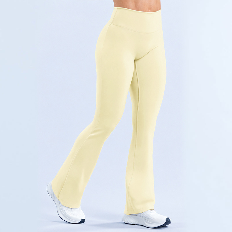 Cross-Border Micro-Flare Yoga Pants with a Naked Feel, High-Waisted Running Straight-Leg Pants, Loose Slimming Casual Sports Flared Pants for Women