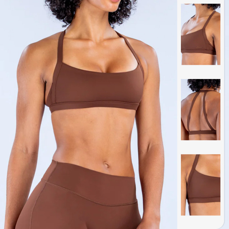 Dfyne Cross-Border Double-Strap Sports Bra Quick-Dry Outdoor Running Fitness Top Beautiful Back Yoga Bra for Women