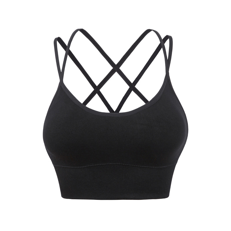 Plus Size European and American Wire-Free Thin Straps Beautiful Back Yoga Sports Bra Running Shock-Proof Quick-Drying Fitness Sports Bra for Women