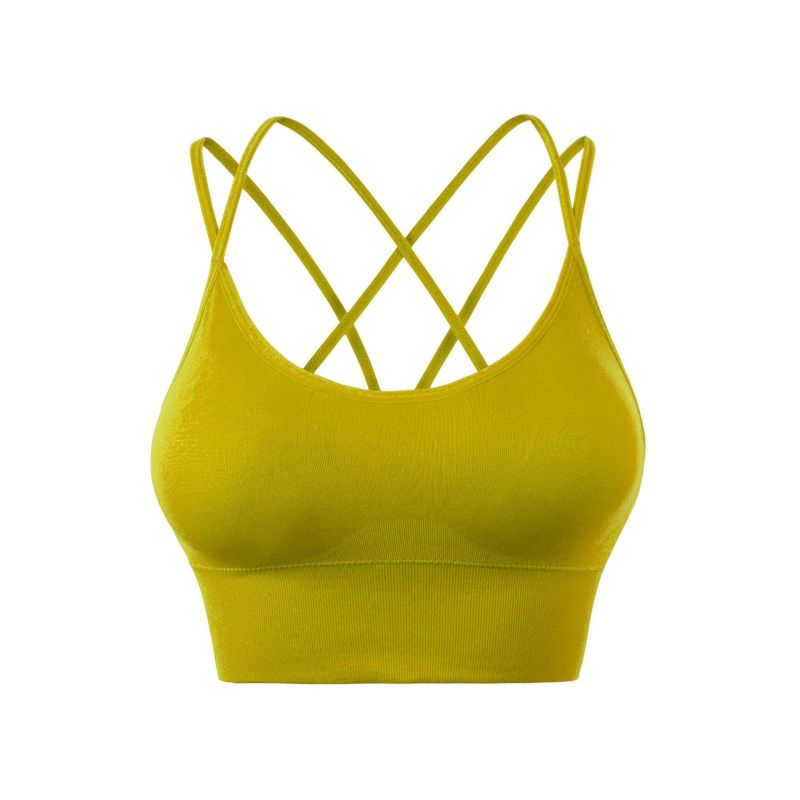 Plus Size European and American Wire-Free Thin Straps Beautiful Back Yoga Sports Bra Running Shock-Proof Quick-Drying Fitness Sports Bra for Women