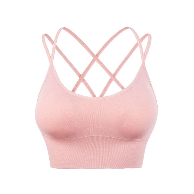 Plus Size European and American Wire-Free Thin Straps Beautiful Back Yoga Sports Bra Running Shock-Proof Quick-Drying Fitness Sports Bra for Women