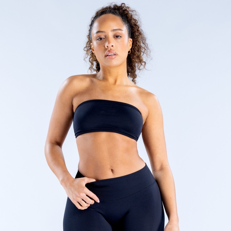 Amazon Aliexpress High-Elastic Ultra-Fine Matte Nylon Beauty Back Two-Strap Fitness Bra Sports Tube Top
