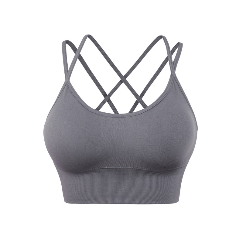 Plus Size European and American Wire-Free Thin Straps Beautiful Back Yoga Sports Bra Running Shock-Proof Quick-Drying Fitness Sports Bra for Women