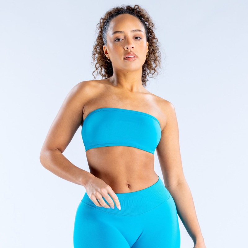 Amazon Aliexpress High-Elastic Ultra-Fine Matte Nylon Beauty Back Two-Strap Fitness Bra Sports Tube Top