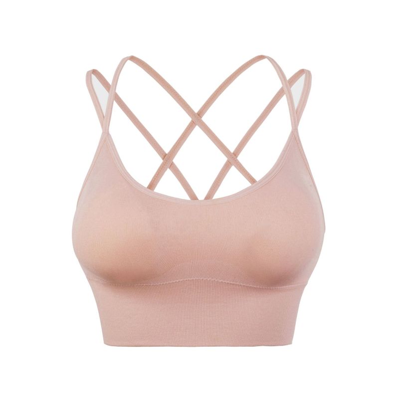 Plus Size European and American Wire-Free Thin Straps Beautiful Back Yoga Sports Bra Running Shock-Proof Quick-Drying Fitness Sports Bra for Women