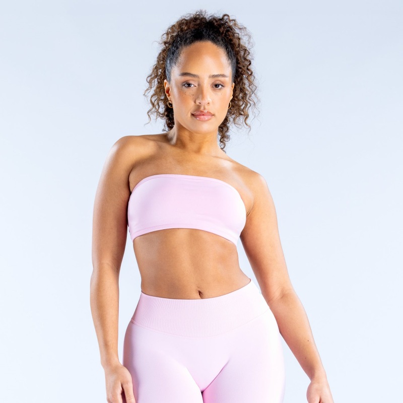Amazon Aliexpress High-Elastic Ultra-Fine Matte Nylon Beauty Back Two-Strap Fitness Bra Sports Tube Top