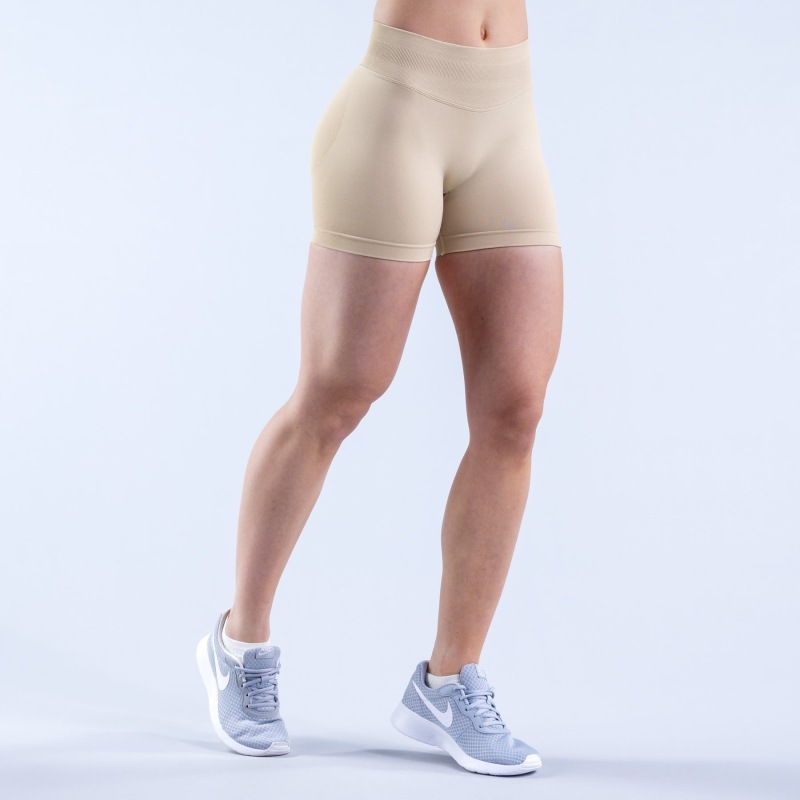 New Color Exclusive Link: Mid-Low Waist, High Elasticity, Matte Nylon, Three-Section Waist, Ruched, Butt-Lifting, Seamless Fitness Yoga Shorts