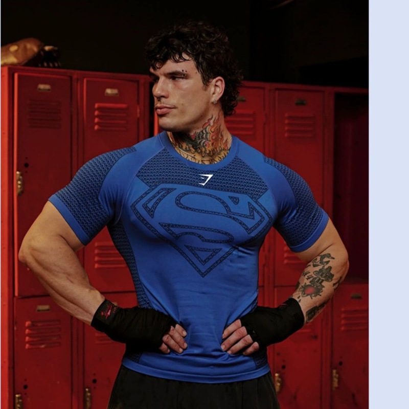 New American-Style Youngal Muscle Fitness Men's Sports Short-Sleeved Casual Running Quick-Drying Breathable T-Shirt