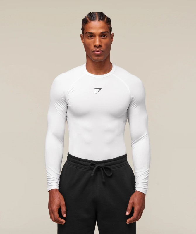 Gymshark New Men's Muscle Sports Leisure Running Exercise Fitness Training Elastic Quick-Drying Tight Long Sleeves
