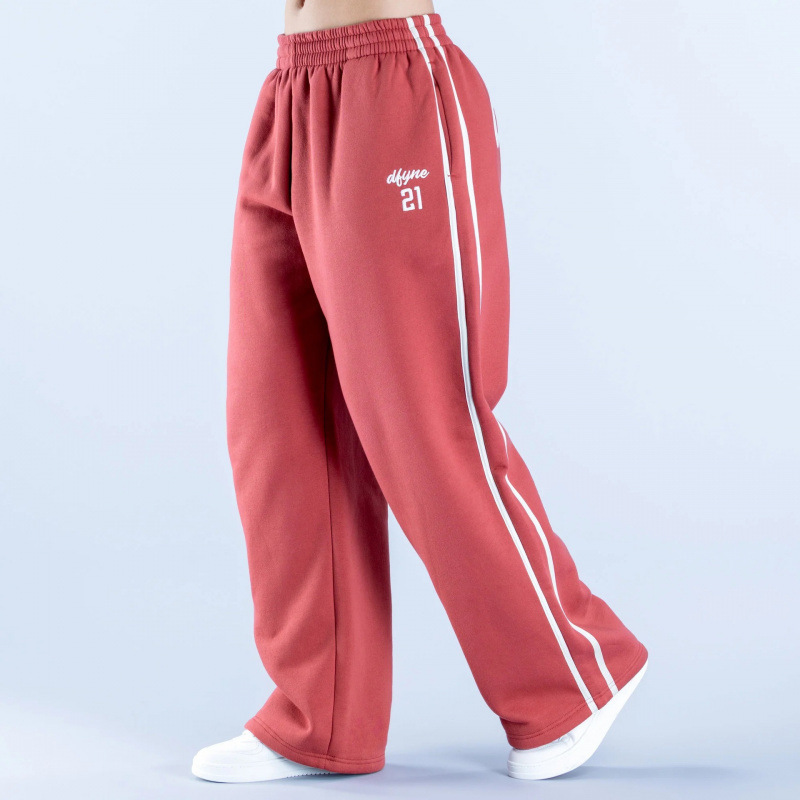 American Street Style High-Waisted Casual Sports Sweatpants for Women 2025 Autumn and Winter New Design Loose Slimming Wide-Leg Long Pants