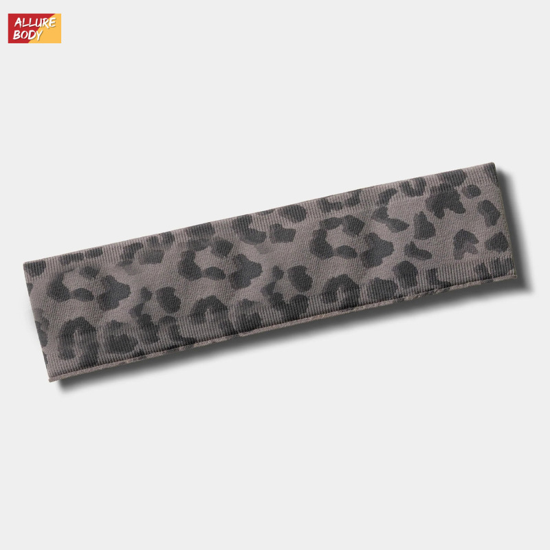 Cross-Border Seamless Leopard Print Yoga Headband, Fashionable High-Elastic Fitness Headband, Quick-Drying Running and Cycling Sports Headband