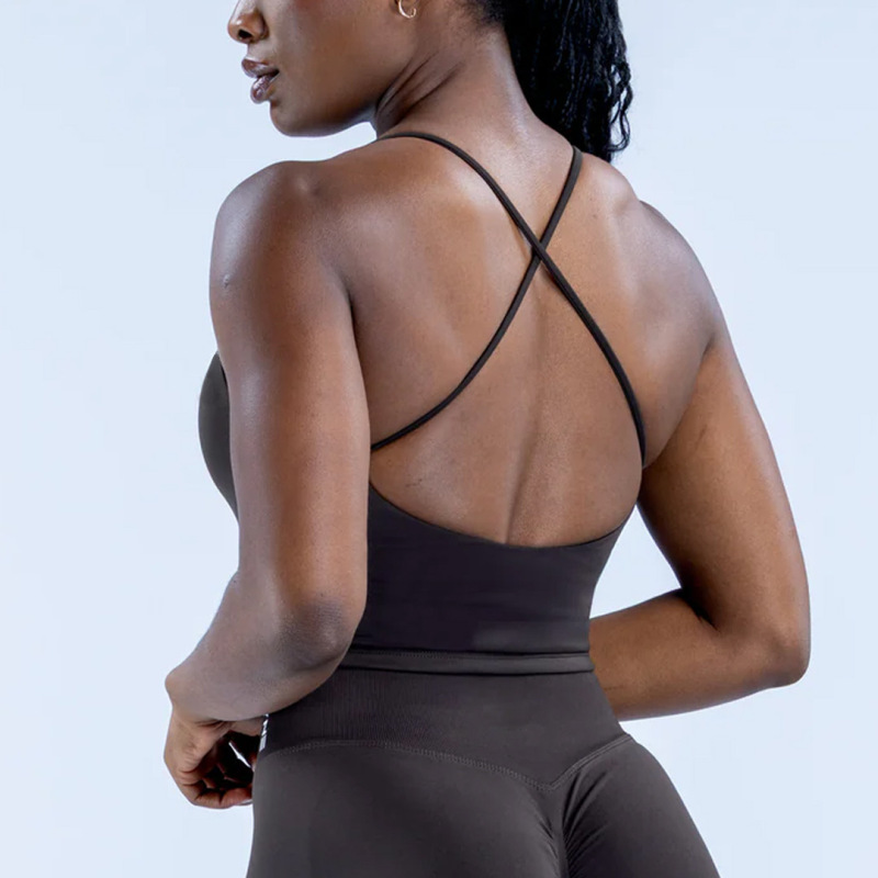 Dfyne Cross-Border Beauty Back Camisole High-Elastic Tight-Fitting Sports Fitness Top Versatile Yoga Tank Top for Women