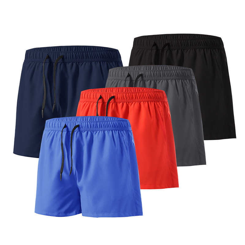 Summer Fitness Shorts Men's Running Training Quarter Pants Casual Fitness Large Size Quick-Drying Double-Layer Sports Shorts