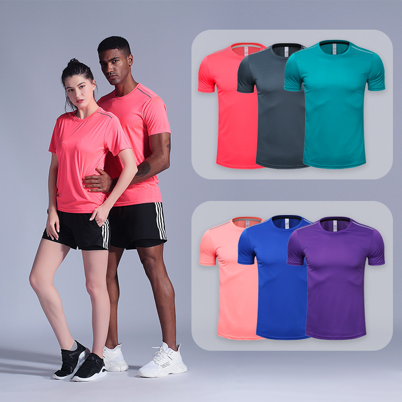 Quick-drying short-sleeved men's summer outdoor running T-shirt work fitness clothes training T-shirt advertising cultural shirt sports top