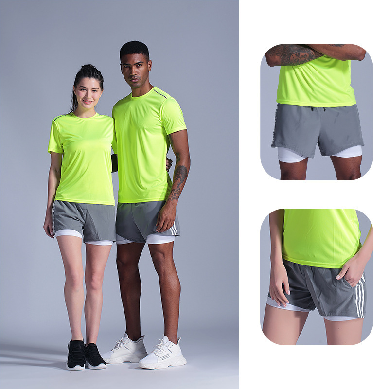 Quick-drying short-sleeved men's summer outdoor running T-shirt work fitness clothes training T-shirt advertising cultural shirt sports top