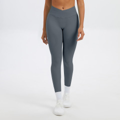 Blue-gray tight-fitting trousers