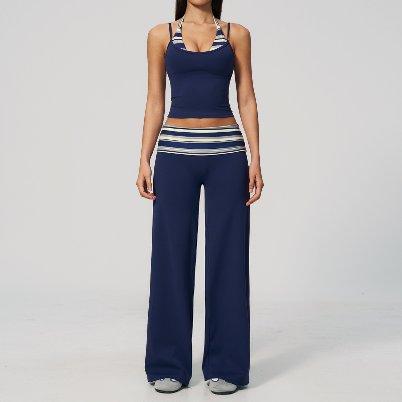 Cross-border brushed fitness set, fashionable polka dot faux two-piece, hip-lifting and waist-turning running sports quick-drying yoga wear 4549