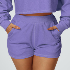 Purple casual shorts