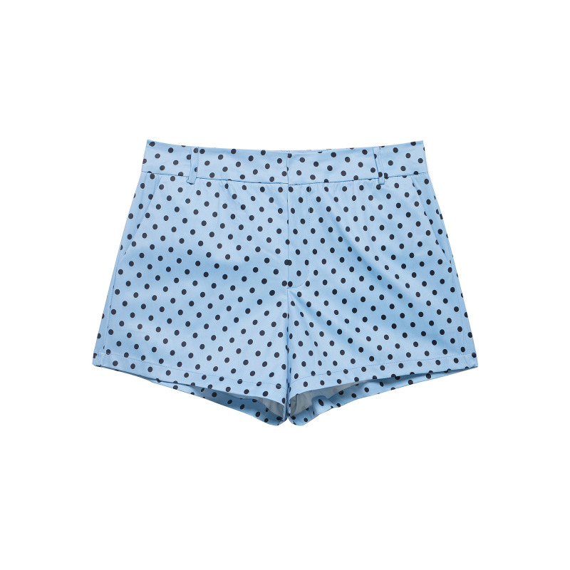 Cross-Border Foreign Trade Women's Clothing 2025 Autumn European and American Style Polka Dot Jacket + Polka Dot Shorts Set for Women A36686