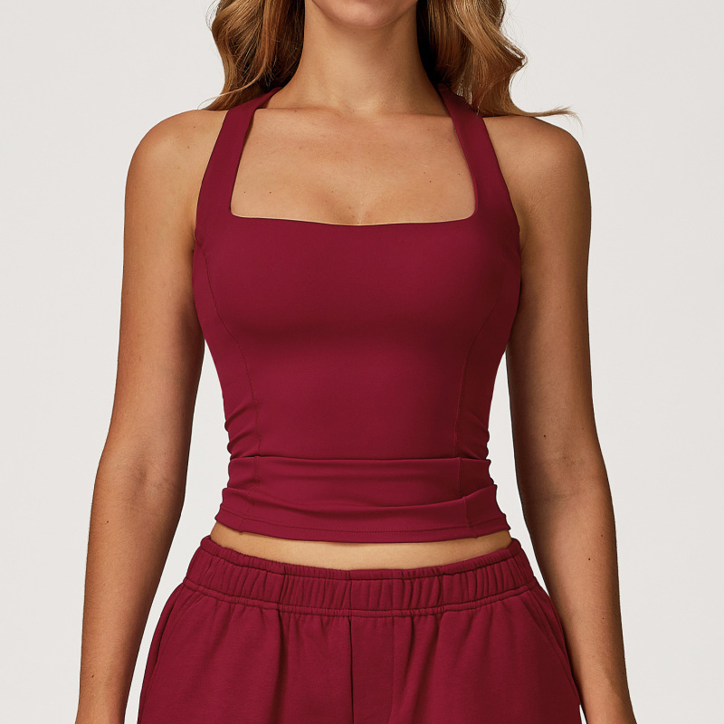 Cross-Border Nude Yoga Vest I-Shaped Beautiful Back Tight Sports Vest Women's Outdoor Running Sports Fitness Clothing 2044