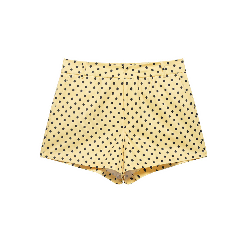 Cross-Border Foreign Trade Women's Clothing 2025 Autumn European and American Style Polka Dot Jacket + Polka Dot Shorts Set for Women A36686
