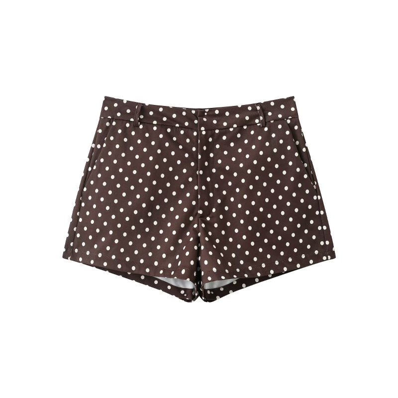 Cross-Border Foreign Trade Women's Clothing 2025 Autumn European and American Style Polka Dot Jacket + Polka Dot Shorts Set for Women A36686