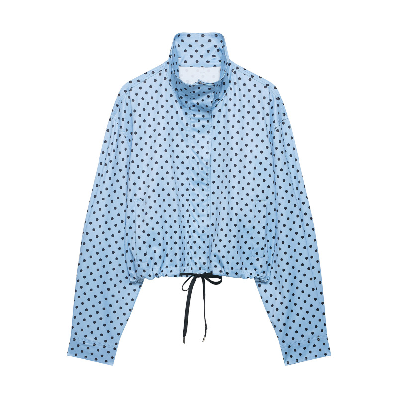 Cross-Border Foreign Trade Women's Clothing 2025 Autumn European and American Style Polka Dot Jacket + Polka Dot Shorts Set for Women A36686