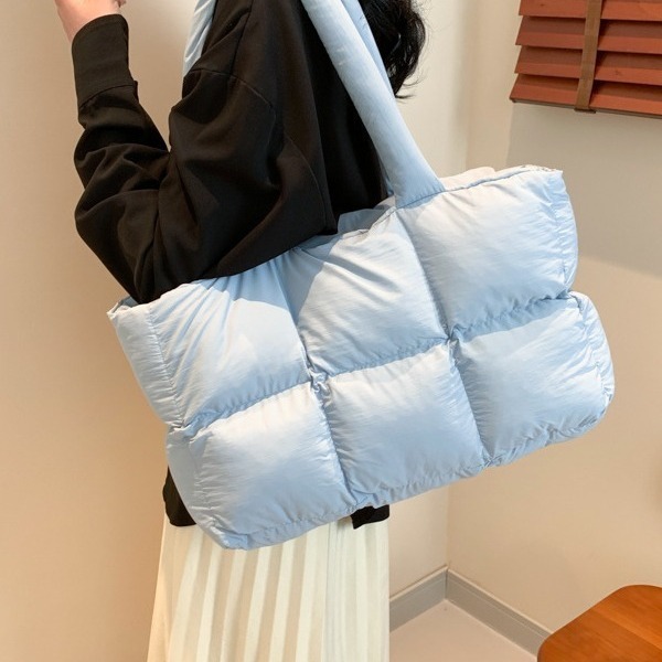 Cross-Border Wholesale Bags Large-Capacity Soft Puff Bag Single-Shoulder Handbag down Jacket Bag Tote Cloud Crossbody Bag