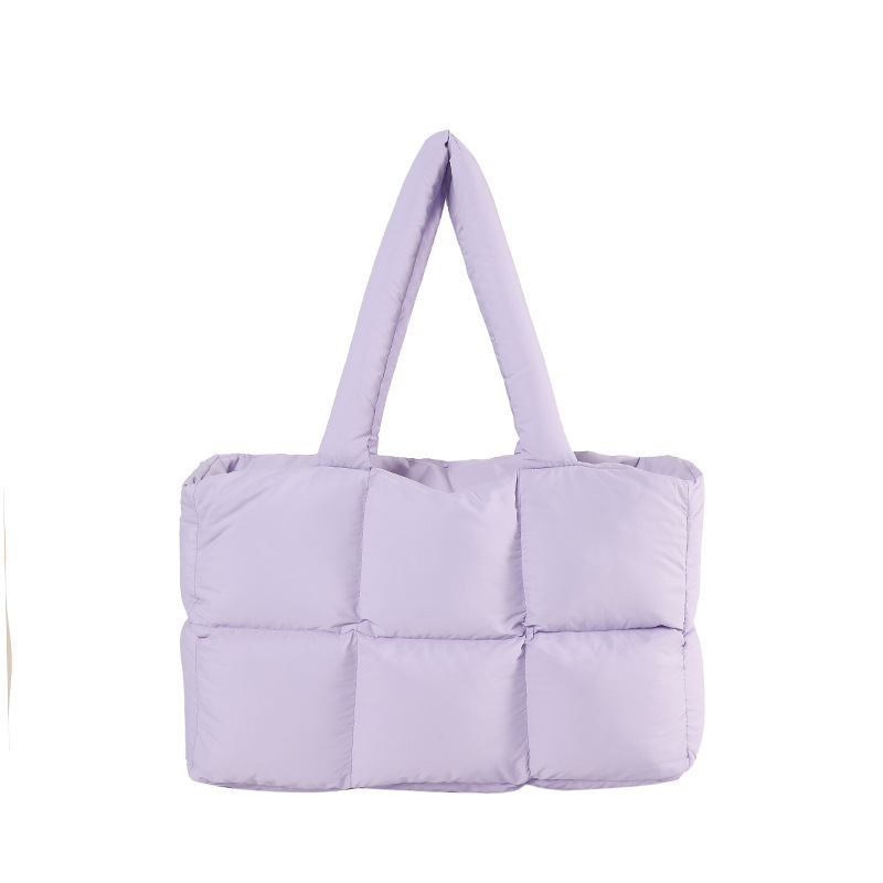 Cross-Border Wholesale Bags Large-Capacity Soft Puff Bag Single-Shoulder Handbag down Jacket Bag Tote Cloud Crossbody Bag