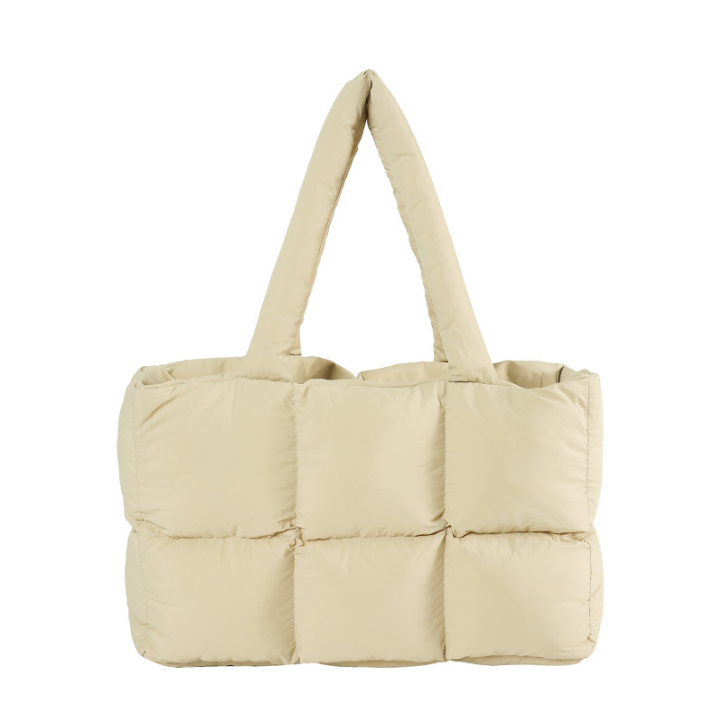 Cross-Border Wholesale Bags Large-Capacity Soft Puff Bag Single-Shoulder Handbag down Jacket Bag Tote Cloud Crossbody Bag