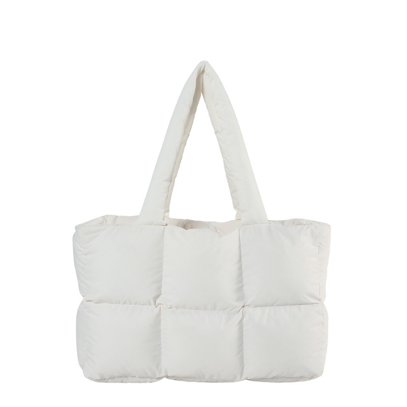 Cross-Border Wholesale Bags Large-Capacity Soft Puff Bag Single-Shoulder Handbag down Jacket Bag Tote Cloud Crossbody Bag