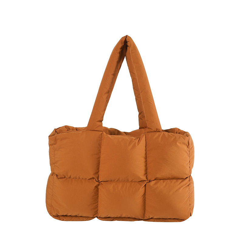 Cross-Border Wholesale Bags Large-Capacity Soft Puff Bag Single-Shoulder Handbag down Jacket Bag Tote Cloud Crossbody Bag