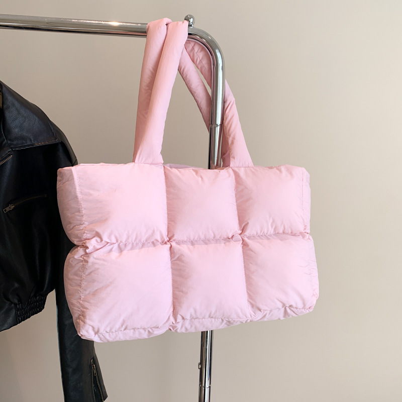 Cross-Border Wholesale Bags Large-Capacity Soft Puff Bag Single-Shoulder Handbag down Jacket Bag Tote Cloud Crossbody Bag