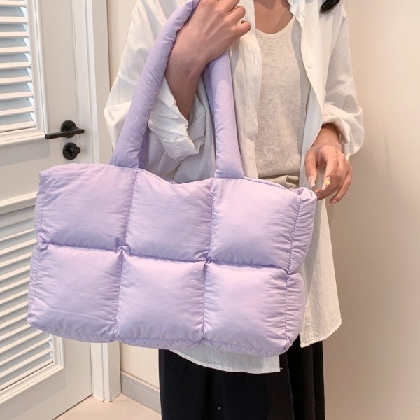 Cross-Border Wholesale Bags Large-Capacity Soft Puff Bag Single-Shoulder Handbag down Jacket Bag Tote Cloud Crossbody Bag
