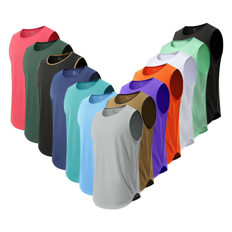 Summer New Men's Sports Vest Cross-border Outdoor Running Leisure Training Sleeveless Large Size Basketball Fitness Vest