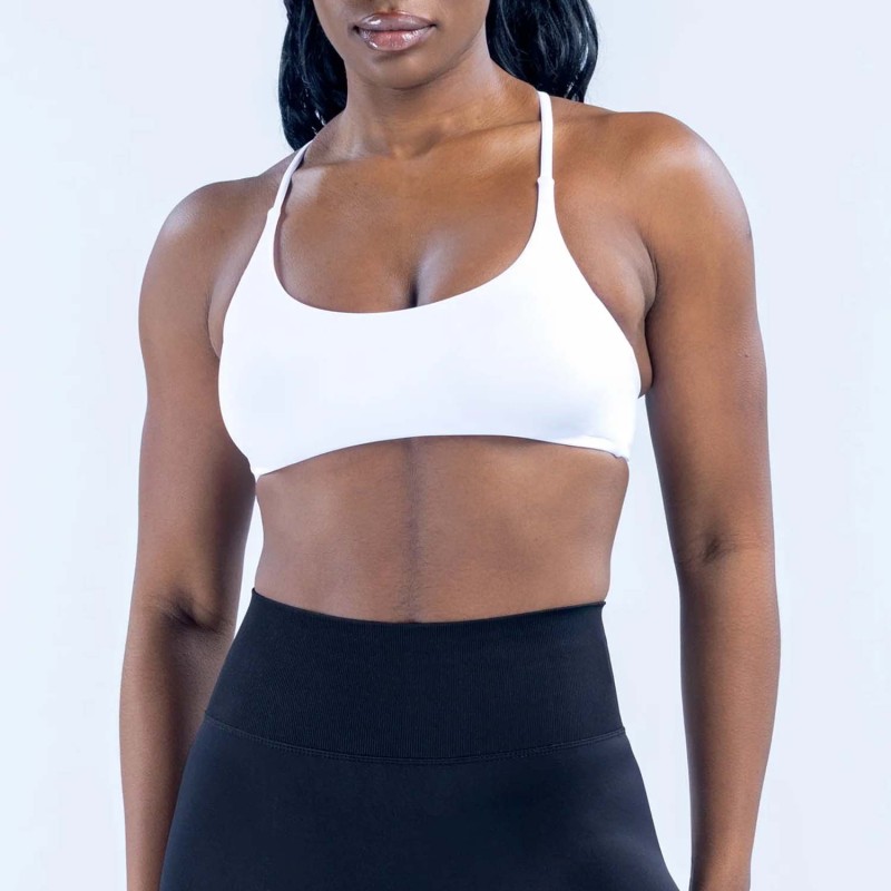 Dfyn Sexy Cross Halter Neck Sports Bra with Beautiful Back Design, High-End Vest-Style Running Training Fitness Bra